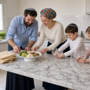 Alternative view of טפט דמוי שיש קררה אפור