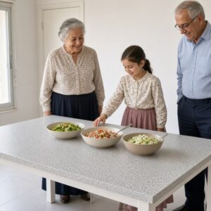 Alternative view of טפט דמוי אבן אפורה בהירה