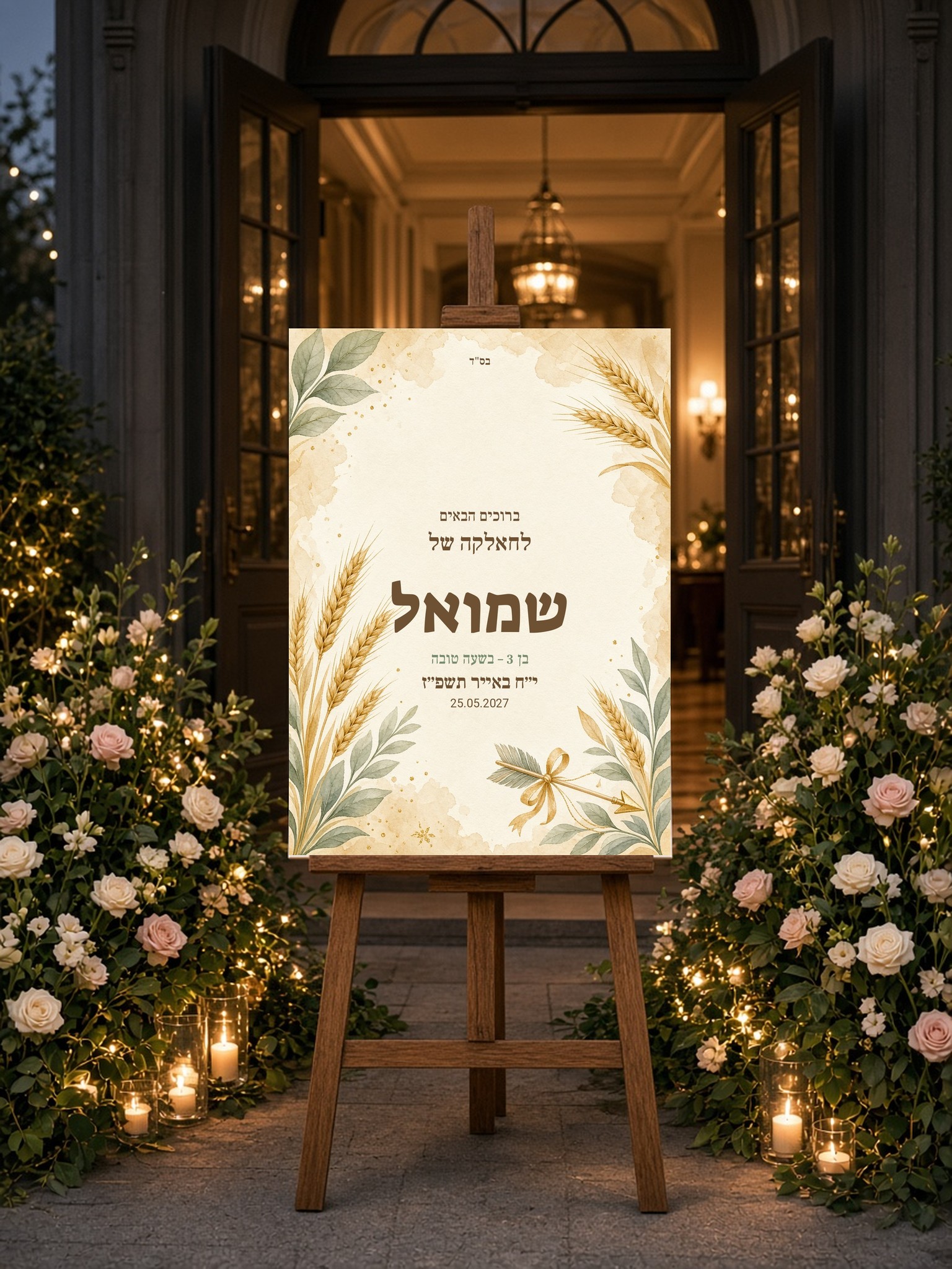 שלט כניסה לחאלקה על קאפה בעיצוב אישי – ל״ג בעומר במירון – תמונה 3