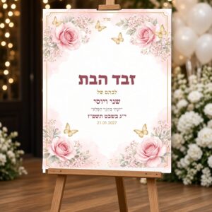 Alternative view of שלט כניסה לזבד הבת על קאפה בעיצוב אישי – ורוד עדין